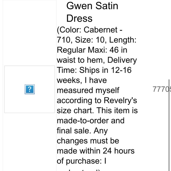 Revelry Gwen Satin Bridesmaid Dress - Picture 6 of 6